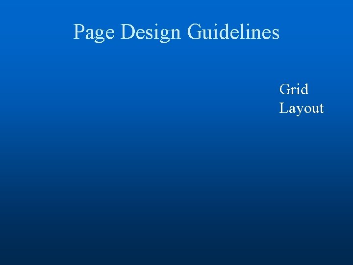 Page Design Guidelines Grid Layout 