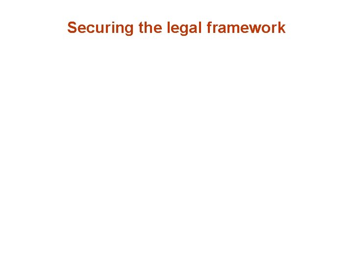 Securing the legal framework 