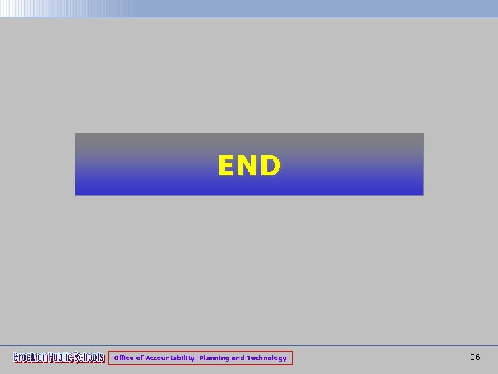 END Office of Accountability, Planning and Technology 36 