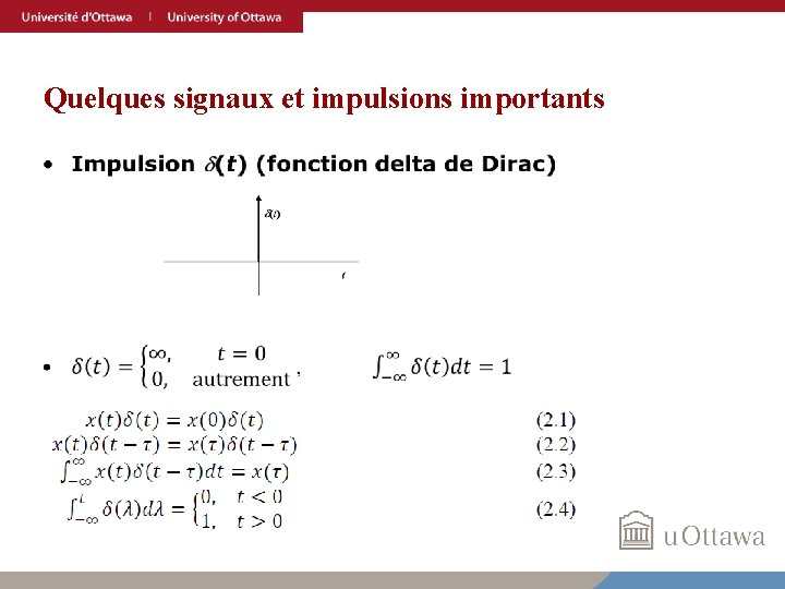 Quelques signaux et impulsions importants • 