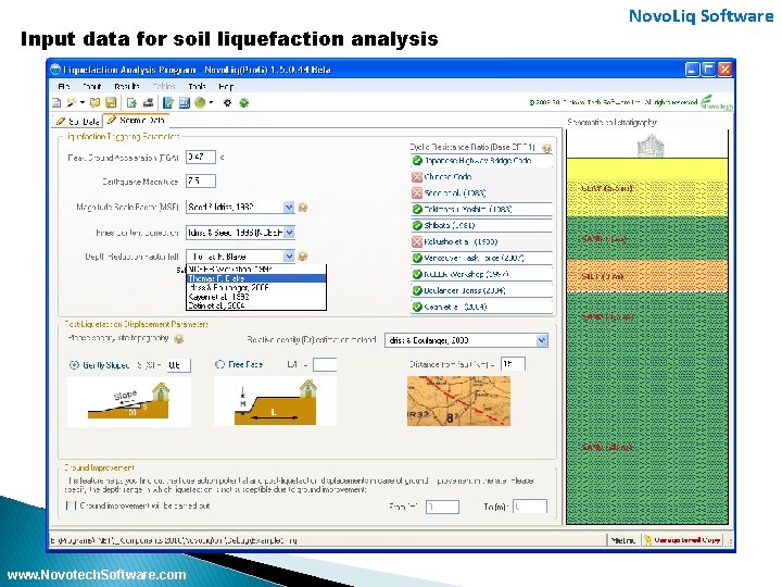 Soil Liquefaction Analysis Software Novo Liq www Novotechsoftware