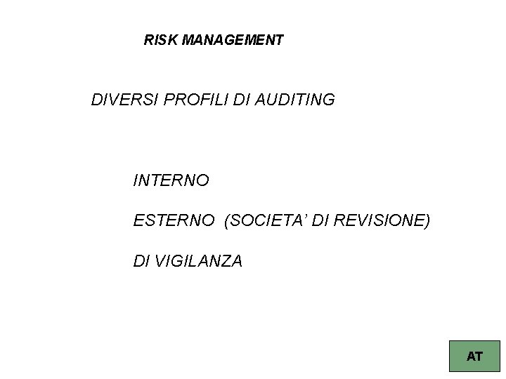 RISK MANAGEMENT DIVERSI PROFILI DI AUDITING INTERNO ESTERNO (SOCIETA’ DI REVISIONE) DI VIGILANZA 55