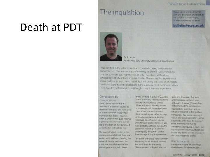 Death at PDT 