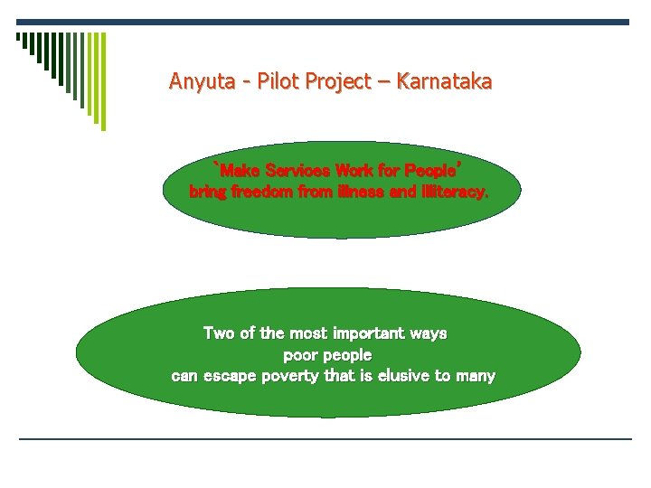 Anyuta - Pilot Project – Karnataka `Make Services Work for People’ bring freedom from