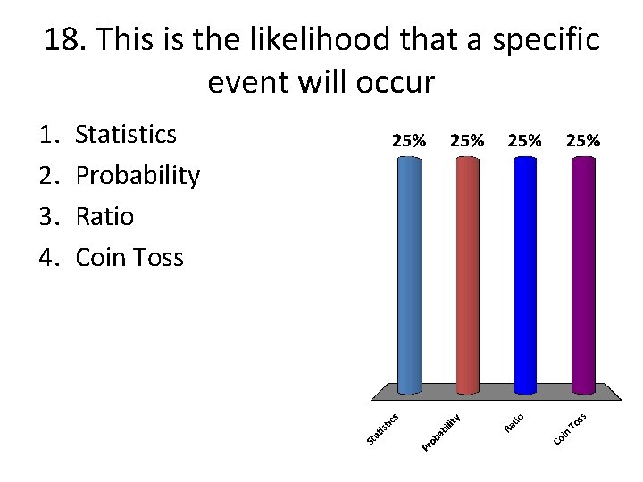 18. This is the likelihood that a specific event will occur 1. 2. 3.