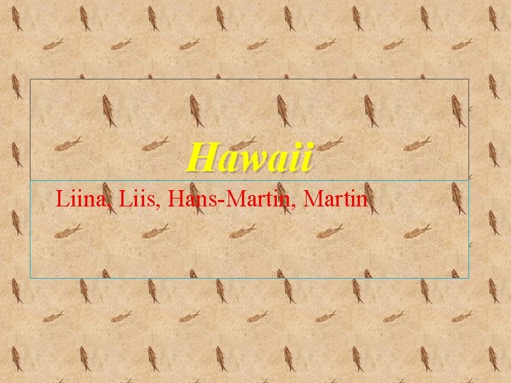 Hawaii Liina, Liis, Hans-Martin, Martin 