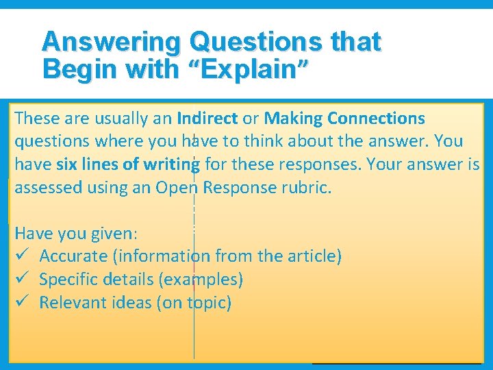 Answering Questions that Begin with “Explain” Do Canadians benefit from becoming These are usually