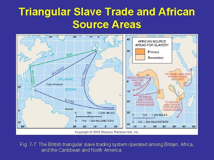 Triangular Slave Trade and African Source Areas Fig. 7 -7: The British triangular slave