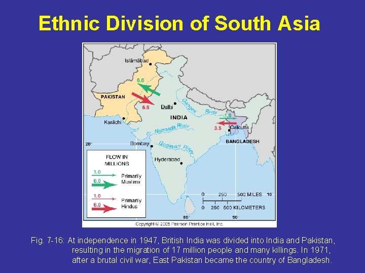 Ethnic Division of South Asia Fig. 7 -16: At independence in 1947, British India