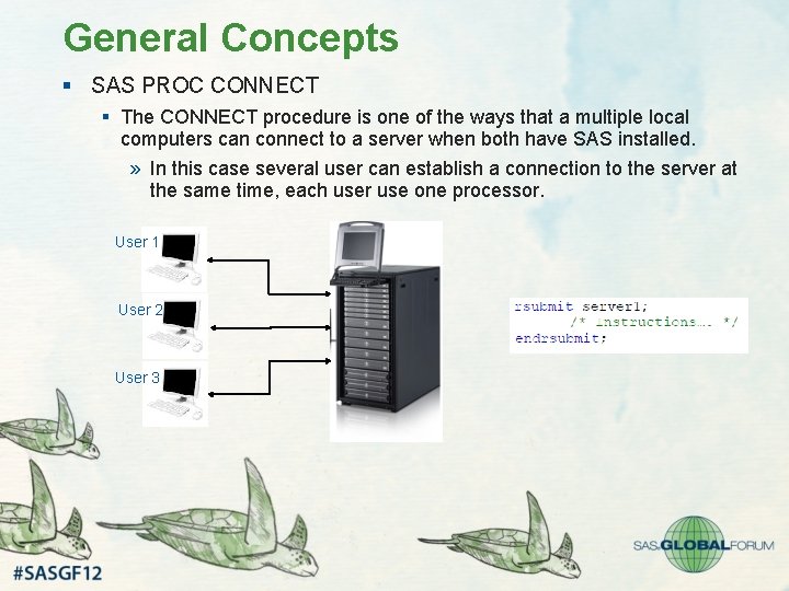 General Concepts § SAS PROC CONNECT § The CONNECT procedure is one of the
