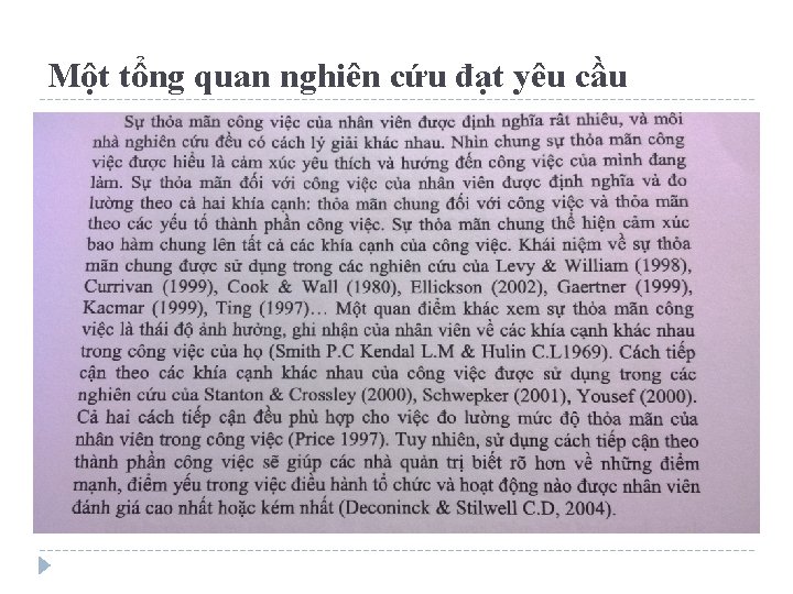 Một tổng quan nghiên cứu đạt yêu cầu 