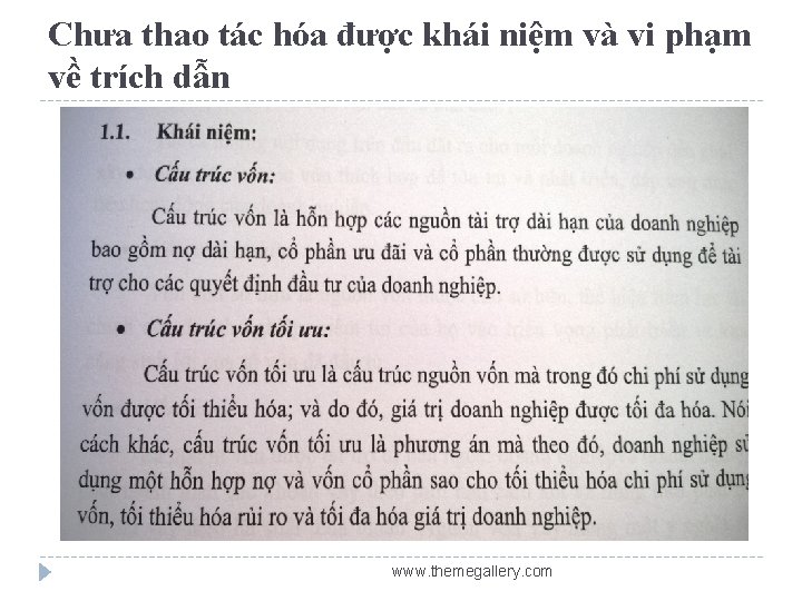 Chưa thao tác hóa được khái niệm và vi phạm về trích dẫn www.