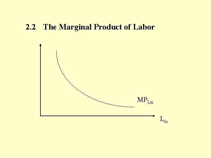 2. 2 The Marginal Product of Labor MPLm Lm 