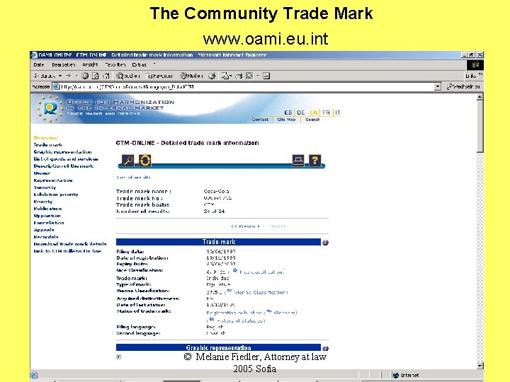 The Community Trade Mark www. oami. eu. int © Melanie Fiedler, Attorney at law