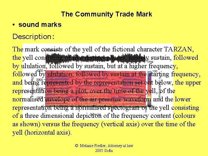 The Community Trade Mark • sound marks Description: The mark consists of the yell