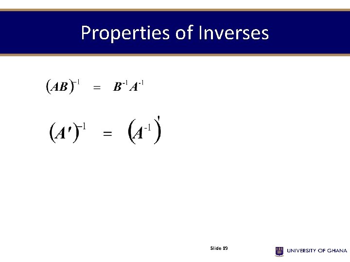 Properties of Inverses Slide 19 