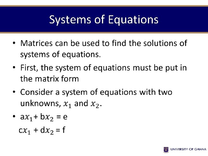 Systems of Equations • 