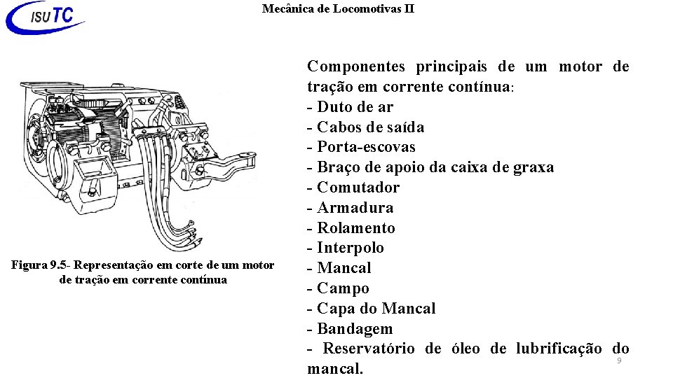 Mecânica de Locomotivas II Figura 9. 5 - Representação em corte de um motor