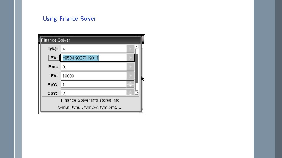 Using Finance Solver 