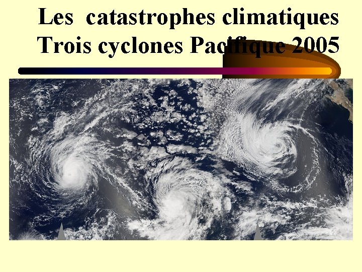 Les catastrophes climatiques Trois cyclones Pacifique 2005 