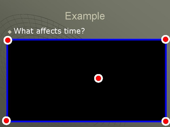 Example u What affects time? Example u What affects time?