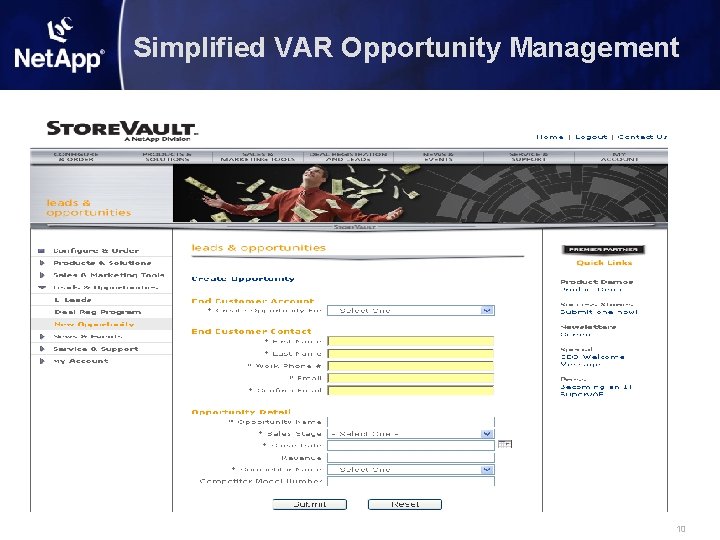 Simplified VAR Opportunity Management 10 