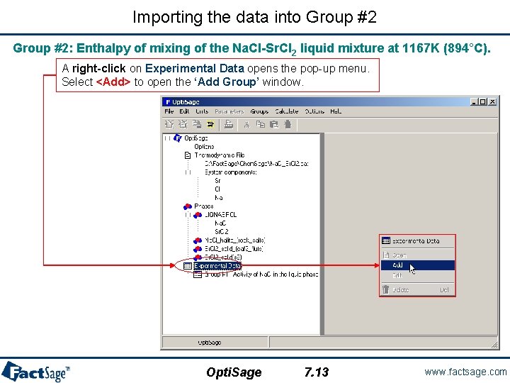 Importing the data into Group #2: Enthalpy of mixing of the Na. Cl-Sr. Cl