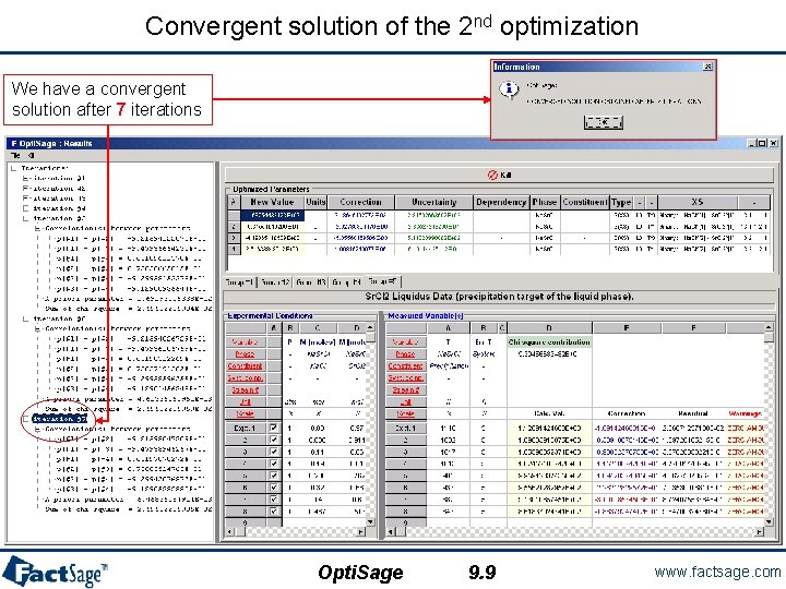 Convergent solution of the 2 nd optimization We have a convergent solution after 7