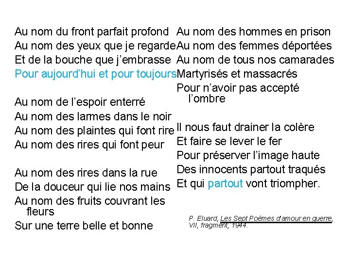 Au nom du front parfait profond Au nom des hommes en prison Au nom