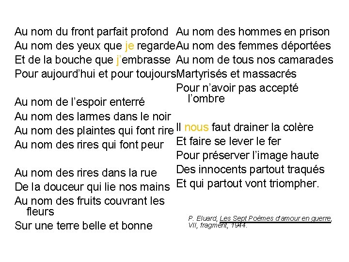 Au nom du front parfait profond Au nom des hommes en prison Au nom