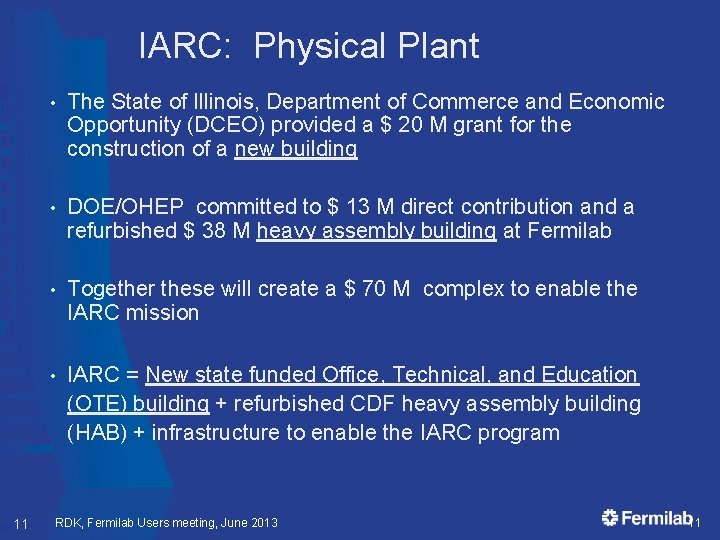 IARC: Physical Plant 11 • The State of Illinois, Department of Commerce and Economic