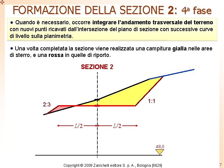 FORMAZIONE DELLA SEZIONE 2: 4 a fase Quando è necessario, occorre integrare l’andamento trasversale