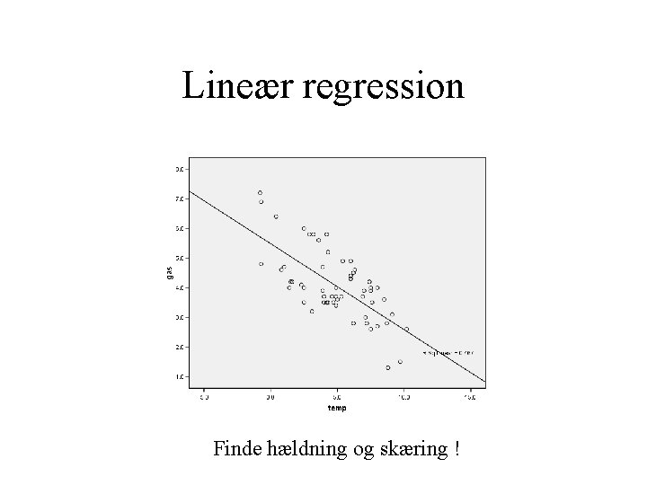 Lineær regression Finde hældning og skæring ! 