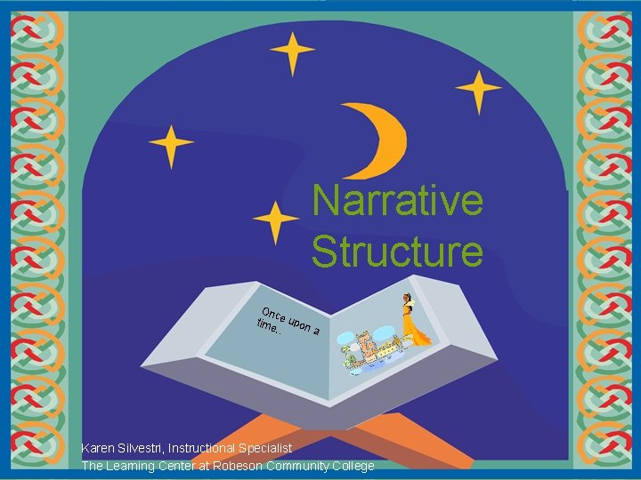 Narrative Structure Onc time e upon … a Karen Silvestri, Instructional Specialist The Learning