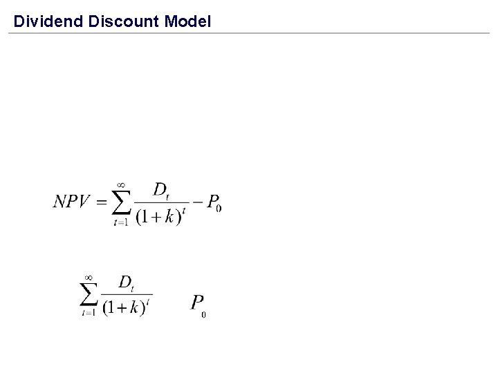 Dividend Discount Model 