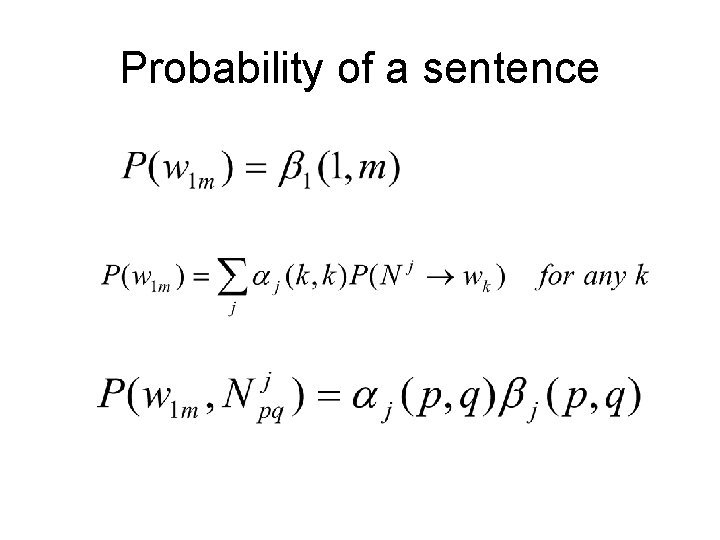 Probability of a sentence 