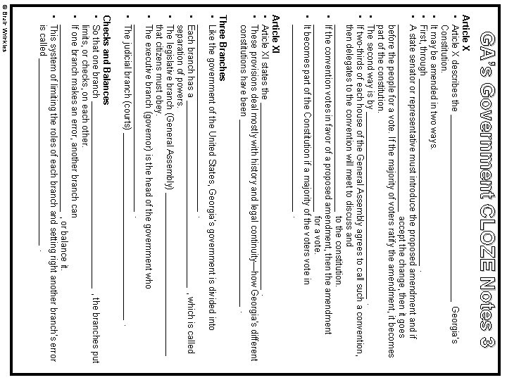 GA’s Government CLOZE Notes 3 Article X • Article X describes the ____________________ Georgia’s