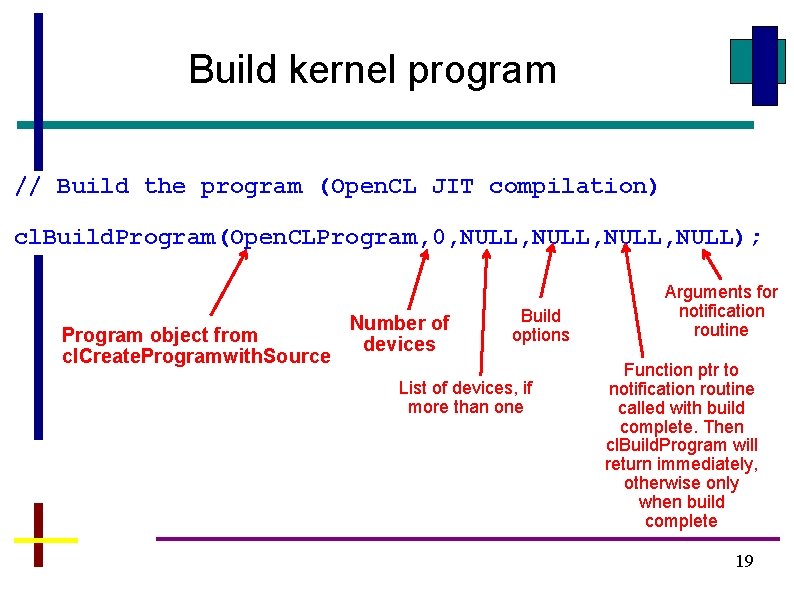 Build kernel program // Build the program (Open. CL JIT compilation) cl. Build. Program(Open.