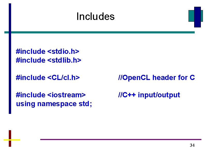Includes #include <stdio. h> #include <stdlib. h> #include <CL/cl. h> //Open. CL header for