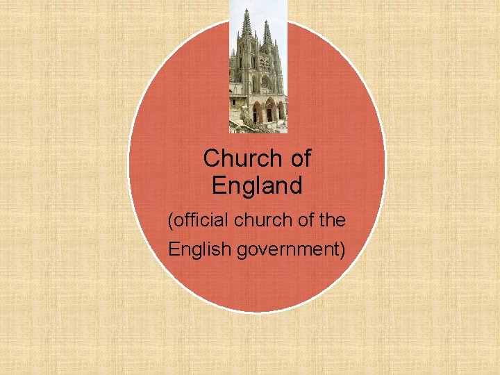 Church of England (official church of the English government) 