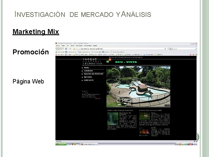 INVESTIGACIÓN Marketing Mix Promoción Página Web DE MERCADO Y ANÁLISIS 