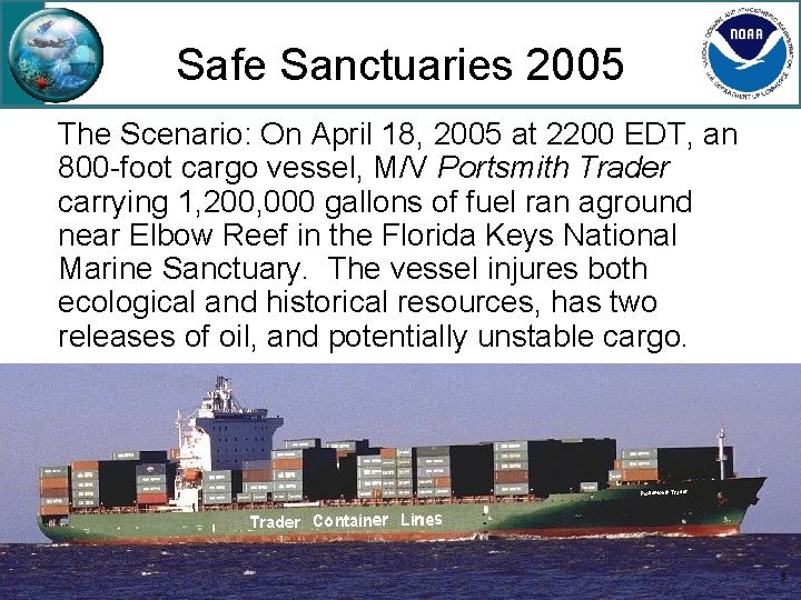 Safe Sanctuaries 2005 The Scenario: On April 18, 2005 at 2200 EDT, an 800