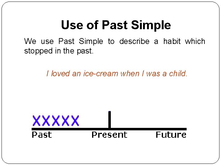 Use of Past Simple We use Past Simple to describe a habit which stopped