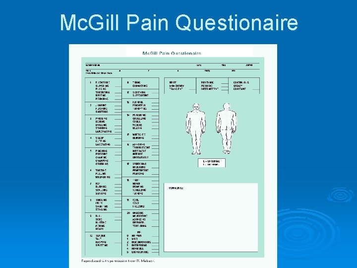 Mc. Gill Pain Questionaire 