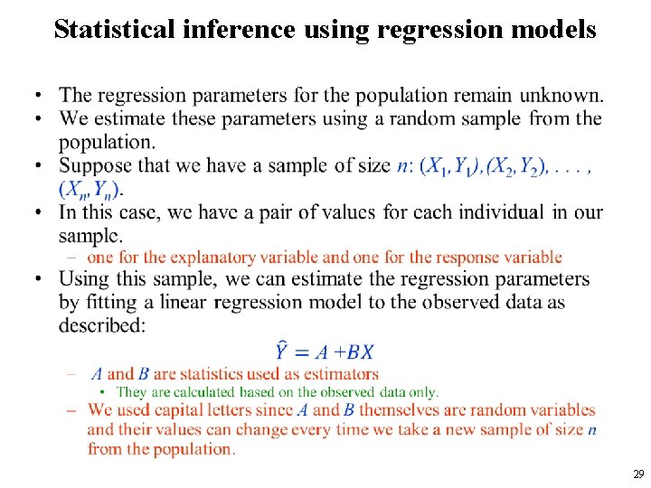 Statistical inference using regression models • 29 