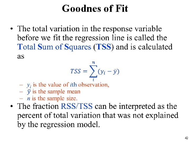 Goodnes of Fit • 42 