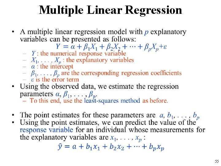 Multiple Linear Regression • 55 