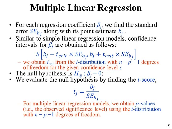 Multiple Linear Regression • 57 