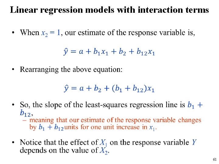 Linear regression models with interaction terms • 61 