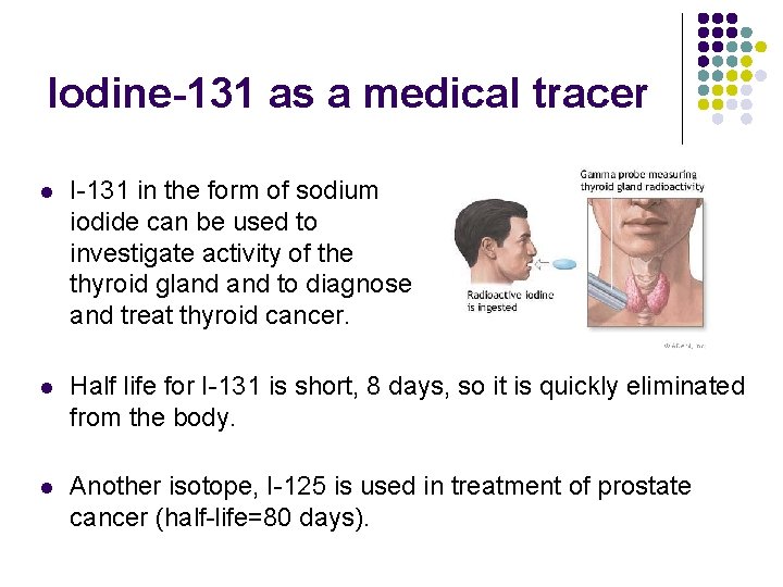 Iodine-131 as a medical tracer l I-131 in the form of sodium iodide can